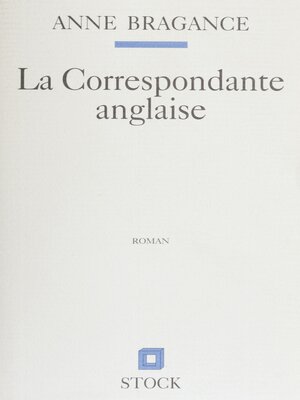 cover image of La Correspondante anglaise